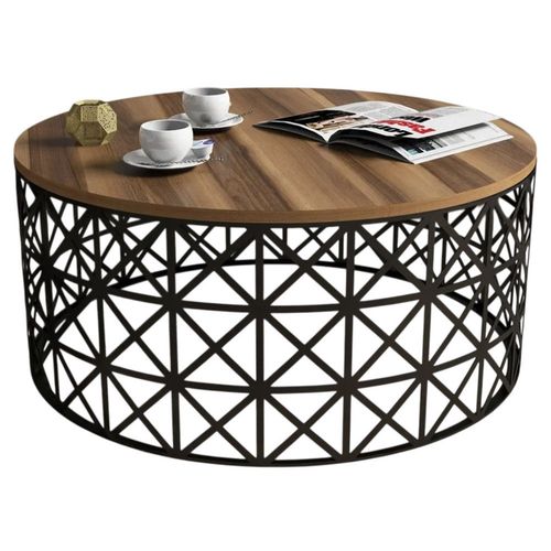 cumpără Măsuţă cafea Trendy Selin Metal Ferforje, Nuc 90x38x90cm în Chișinău 