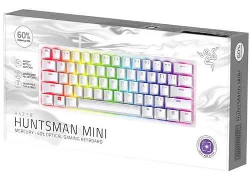 купить Клавиатура Razer RZ03-03390300-R3M1 Optical Huntsman Mini 60% Clicky Purple Switch US Layout Mercury Edition в Кишинёве 