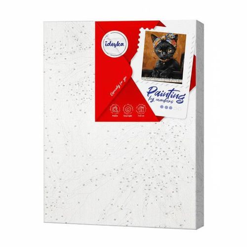 cumpără Tablou pe numere Ideyka KHO6766 30x40cm Eco, Pisica neobisnuita în Chișinău 