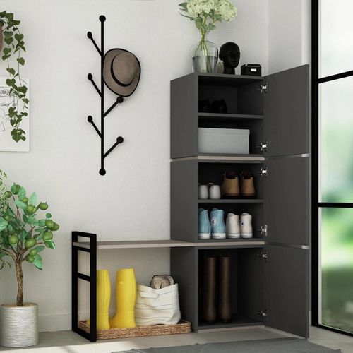 cumpără Mobilă pentru antreu Trendy Mello Antracit, 109x149x39cm (GTR000944) în Chișinău 