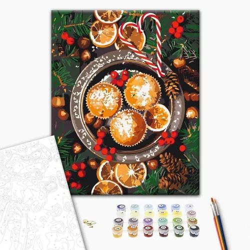 купить Картина по номерам BrushMe BS52722 40*50 cm (în cutie) Bunătăți de Crăciun в Кишинёве 