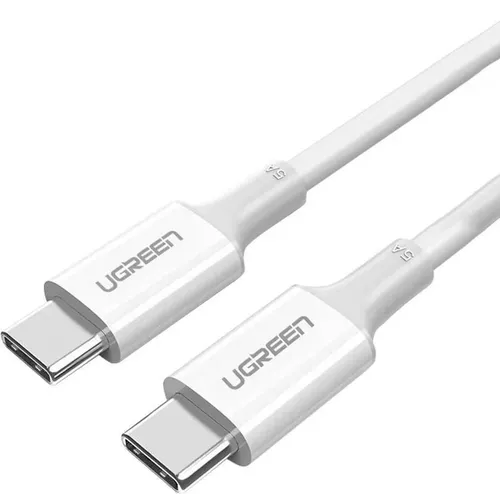 купить Кабель для моб. устройства Ugreen 60552, US300, Type-C 2.0 to Type-C 2.0 5A 100W, 2M, White в Кишинёве 