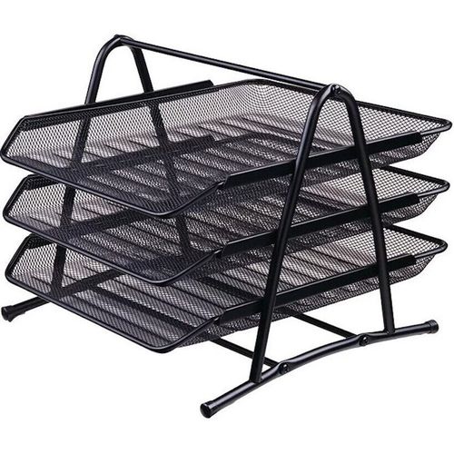 купить Лоток для документов miscellaneous LL209014 Set 3 tavite suprapozabile Luromax, metal, negru в Кишинёве 