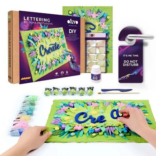 купить Набор для творчества Okto 10051 Tablou 3D cu plastilină aerată Air Clay 30x40сm: CREATE в Кишинёве 
