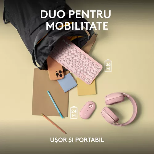 cumpără Tastatură + Mouse Logitech Pebble 2 Combo Rose în Chișinău 