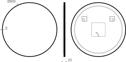 cumpără Oglindă baie Dubiel Vitrum ZOE Black 80 LED touch în Chișinău 