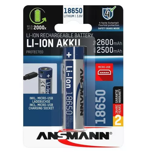 купить Аккумулятор Ansmann 1307-0002 18650 Li-Ion 3,6 V / Typ 2600mAh в Кишинёве 