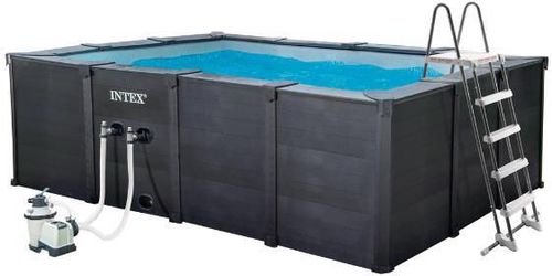cumpără Piscină cu cadru Intex 26396 Graphite Gray Panel 400x300x124cm, 10091L, cadru metalic în Chișinău 