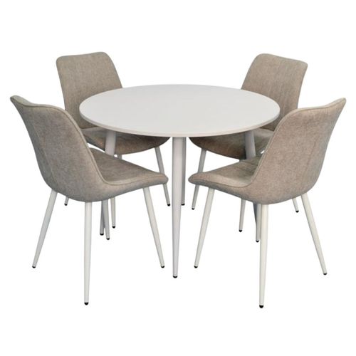 купить Комплект стол и стулья Evelin di Costacurta стол DT-402-5Wh + 4 стула YTC-055Wh Light grey в Кишинёве 