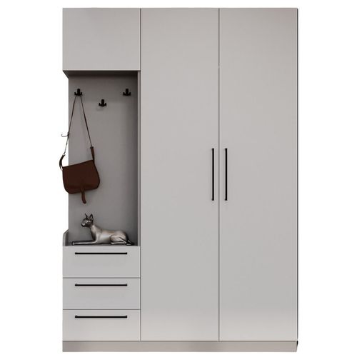 купить Мебель для прихожей Bayro Serenity 1500x2200x518 de colț stâng light grey cu 3 sertare в Кишинёве 