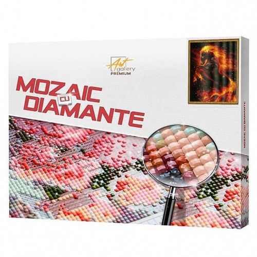 купить Картина по номерам Art Gallery QB205855 Mozaic cu diamante patrate 40x50cm Calul inflacarat в Кишинёве 