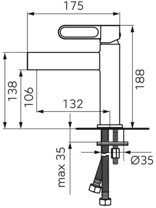 cumpără Baterie lavoar Zaffiro F-DESIGN Gun Metal FD1-ZFR-2-04 (lavoar) în Chișinău 