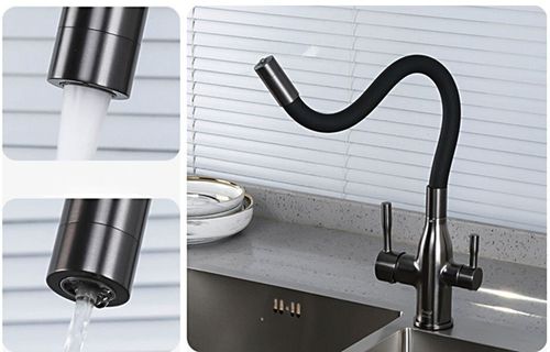 cumpără Bateria bucătărie Frap F 4396-15 (chiuveta flexibil) Alama, GRAFIT în Chișinău 
