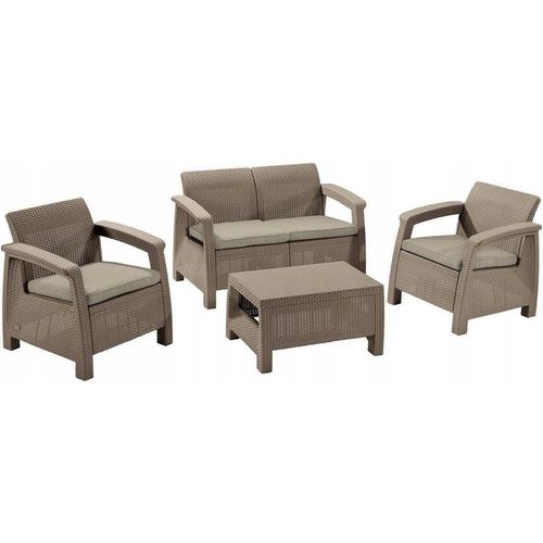 cumpără Set mobilier de grădină Keter Corfu Set Cappuccino/Sand (227640) în Chișinău 