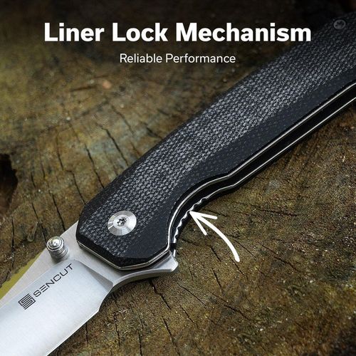 купить Нож походный Sencut S25038-2 Vornix, mâner Canvas Micarta negru, Liner Lock в Кишинёве 