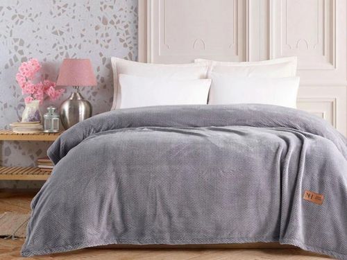 cumpără Textile de casă Promstore 53370 Cuvertura de pat 200x220cm NH Battariye poliester gri în Chișinău 