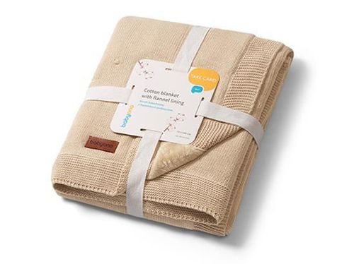 cumpără Lenjerie de pat pentru copii BabyOno 1671/02 Patura de bumbac cu captuseala de flanel (bej) în Chișinău 