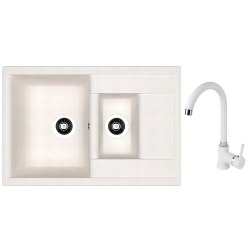 cumpără Chiuvetă bucătărie cu bateria Dr.Gans Astra 760K + SanDonna F 7073 alb în Chișinău 