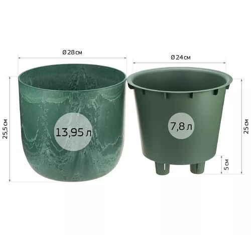 cumpără Ghiveci pentru flori Idea М3267 Mikrit D280mm, 7.8L, cu inserеie în Chișinău 