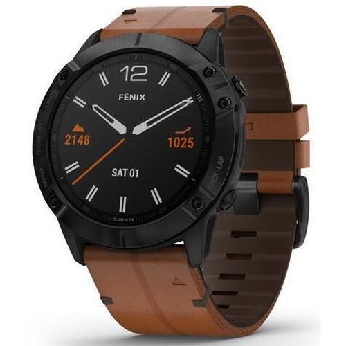 купить Смарт часы Garmin fenix 6X Pro Sapphire editions Black DLC with chestnut leather band в Кишинёве 