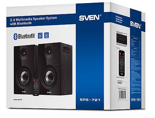 купить Active Speakers SVEN SPS-721 Black, RMS 50W, 2x25W, Bluetooth, USB port, SD slot, дерево/lemn (boxe sistem acustic/колонки акустическая сиситема) в Кишинёве 