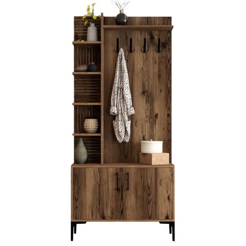 cumpără Mobilă pentru antreu Trendy Viyana D, Nuc, 90x200x35cm (GTR001343) în Chișinău 