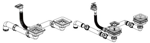 cumpără Sifon pentru chiuvetă bucătărie Helika-AquaSanita AQ-008H Stainless Steel + Plastic în Chișinău 