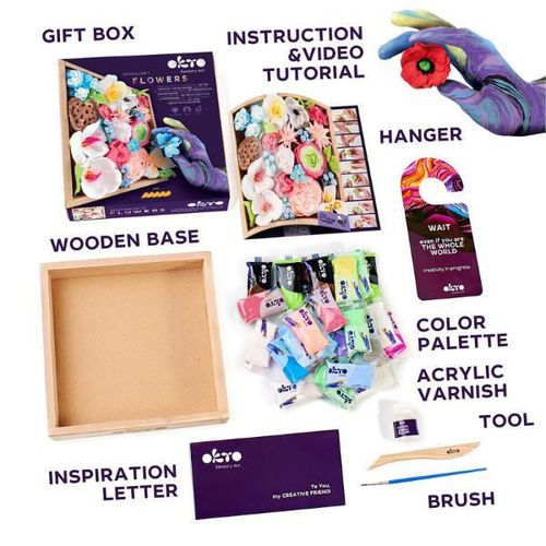 купить Набор для творчества Okto 10014 Set creativ DIY cu plastilină ușoară Flori в Кишинёве 