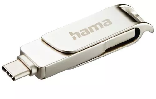 купить Флеш память USB Hama 182491 C-Rotate Pro USB Stick, USB-C 3.1/3.0, 128GB, 100MB/s, silver в Кишинёве 