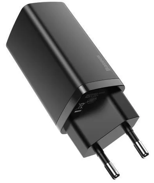 купить Зарядное устройство сетевое Baseus CCGAN2L-B01 Home Charger GaN2 Lite, 2xUSB (C + U), 65W, Black в Кишинёве 