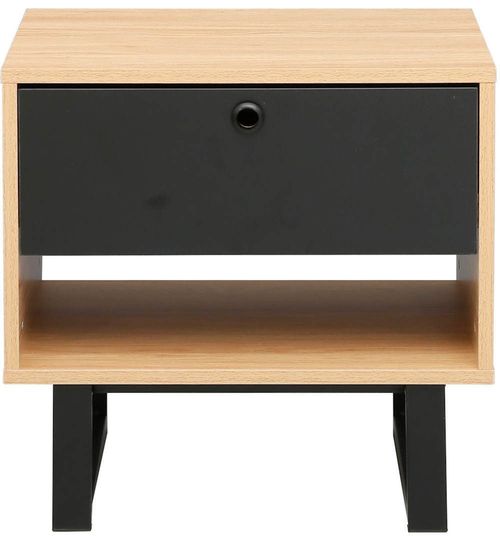 cumpără Noptieră Deco Zenvo (50x40x49H) Oak/Black în Chișinău 