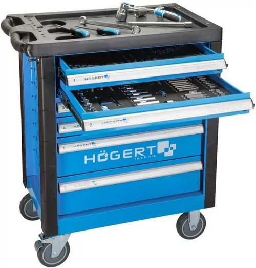 cumpără Sistem de depozitare a instrumentelor Hoegert HT7G046 Carucior de scule cu 6 sertare si capac din plastic ranforsat (gol) în Chișinău 