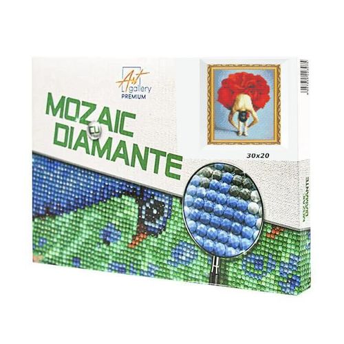 купить Картина по номерам Art Gallery JS27605 Mozaic cu diamante 20x30cm Ursulet de plus cu o floare в Кишинёве 