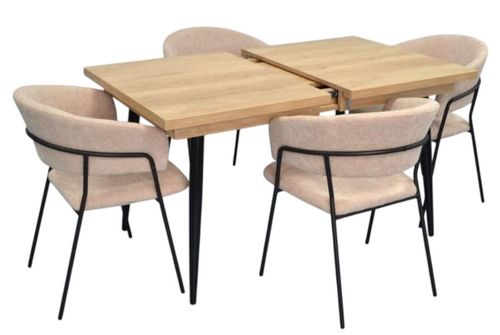 купить Комплект стол и стулья Evelin di Costacurta стол DT-433-4B + 4 стула YTC-097B Light beige в Кишинёве 