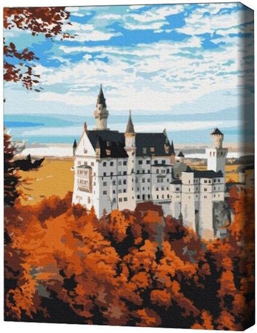 cumpără Tablou pe numere BrushMe BS52617FC 40х50cm (fără cutie) Vedere de toamnă asupra castelului Neuschwanstein în Chișinău 