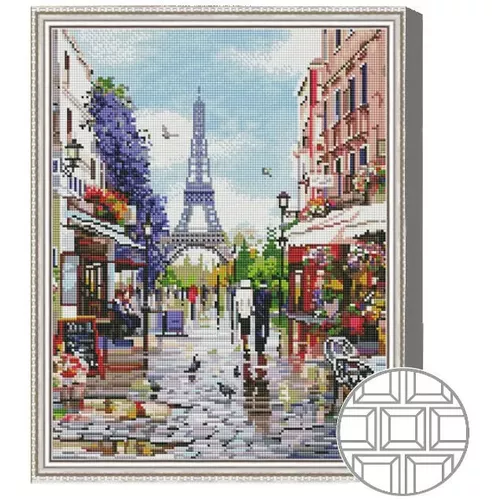 купить Картина по номерам Art Gallery QB205492 Mozaic cu diamante patrate 40x50cm Stradela din Paris в Кишинёве 