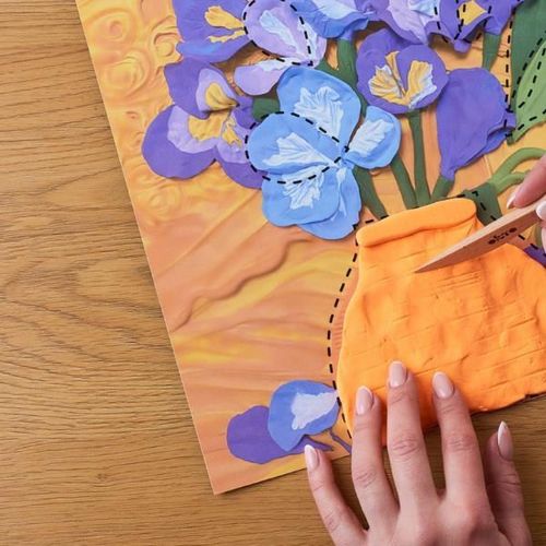 cumpără Set de creație Okto 10007 Tablou 3D cu plastilină ușoară 30x40сm, Iriși în Chișinău 