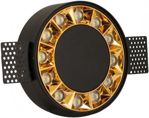 купить Освещение для помещений LED Market Recessed Downlight Wheel 12W, 4000K, LM-XT006, Ø177*115mm*h36mm, Black+Gold в Кишинёве 