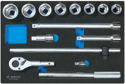 купить Набор ручных инструментов King Tony 9-6314MRV набор 3/4" торцевых головок 6 гран.воротков и удлинителей 14 пр. (FOAM) в Кишинёве 