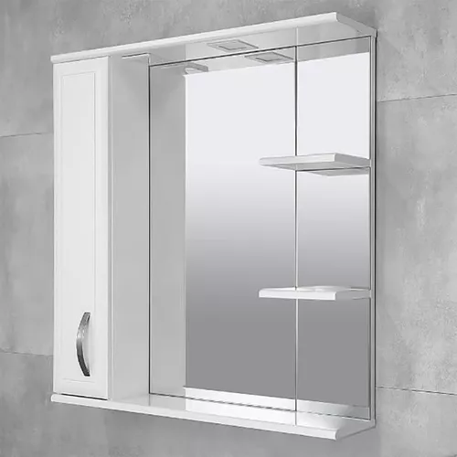 купить Зеркало для ванной Bayro Allure 800x750 левый белый мат в Кишинёве 