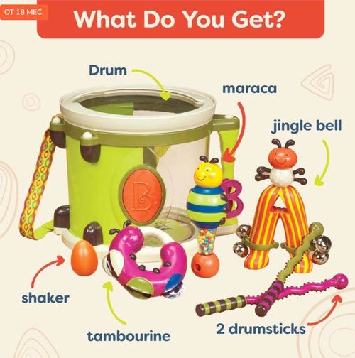 cumpără Jucărie muzicală Battat BX1007X Toba Param-pam-pam, 60356 în Chișinău 