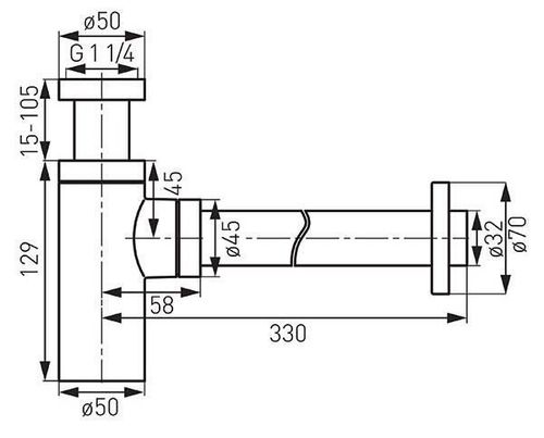 cumpără Sifon pentru chiuvetă bucătărie Ferro S282-BL 1 1/4"x32mm Black în Chișinău 
