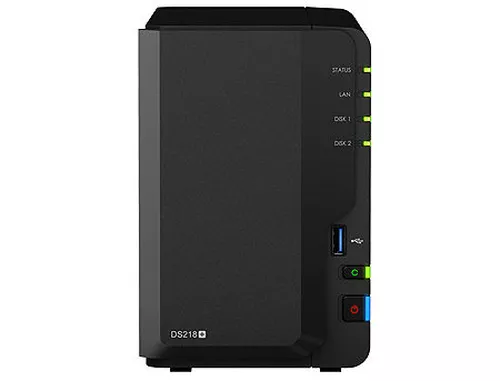 купить Synology DiskStation DS218+, 2-bay NAS Server for Home to Business, 4K UHD transcoding, DualCore 2.5GHz, 2GB DDR3, 2 x 3.5" or 2.5" SATA3, 3xUSB 3.0, Gigabit LAN (retelistica NAS pentru HDD/сетевой дисковый накопитель для HDD) в Кишинёве 