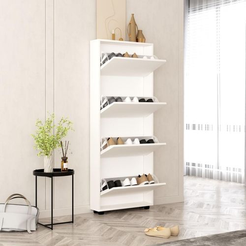 купить Полка для обуви Mobildor-Lux Leo Slim 90x16x164H cm White в Кишинёве 