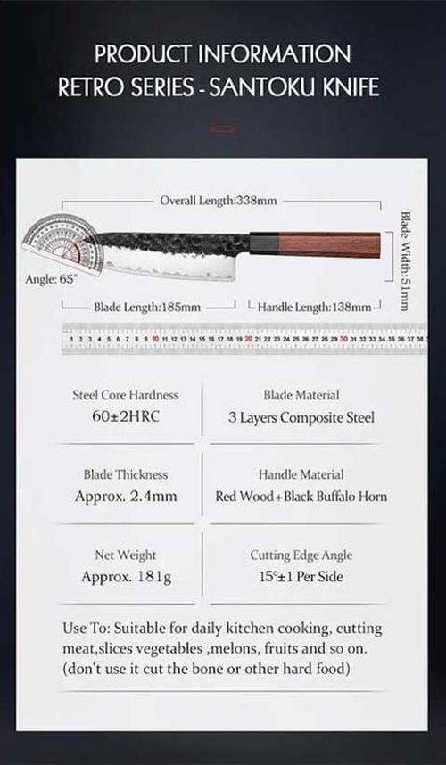 cumpără Cuțit Takumi Yuki Santoku Knife (TK-PM8S-RS) în Chișinău 