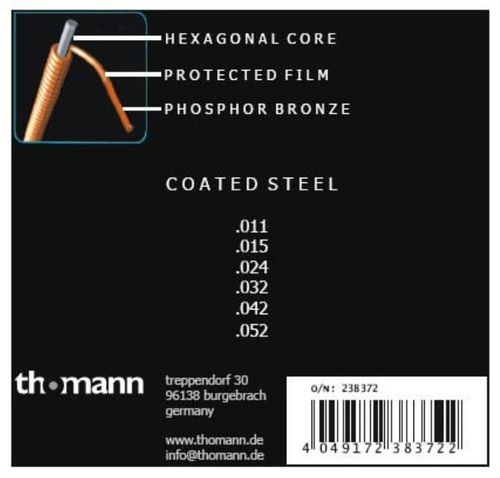 купить Струна для музыкального инструмента Harley Benton Coated Phosphor 011 Anti Rust corzi chitara acustica в Кишинёве 