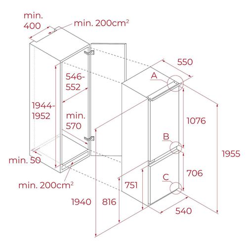 купить Встраиваемый холодильник Teka RBF 78385 FI в Кишинёве 