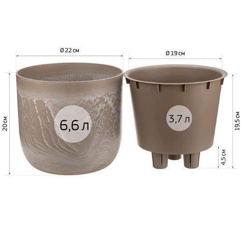купить Цветочный горшок Idea М3266 Mikrit D220mm 3.7L, cu insertie в Кишинёве 