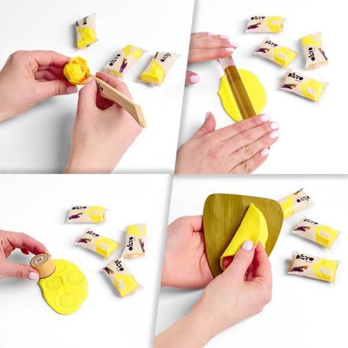 купить Набор для творчества Okto 10025 Plastilină aerată Air Clay Colours, 10buc, galbenă, mărimea S в Кишинёве 
