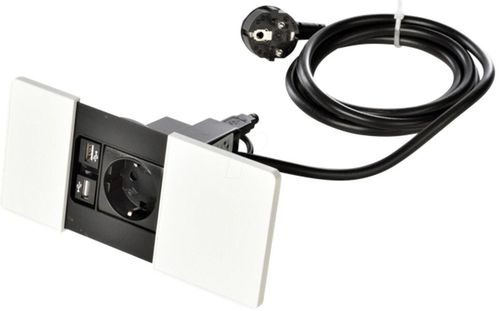 купить Розетка электрическая ASA Plastici 060.08F.00108 Versapad 1 socket F + 1 USB 5V (A) + 1 USB 5V (C) White в Кишинёве 